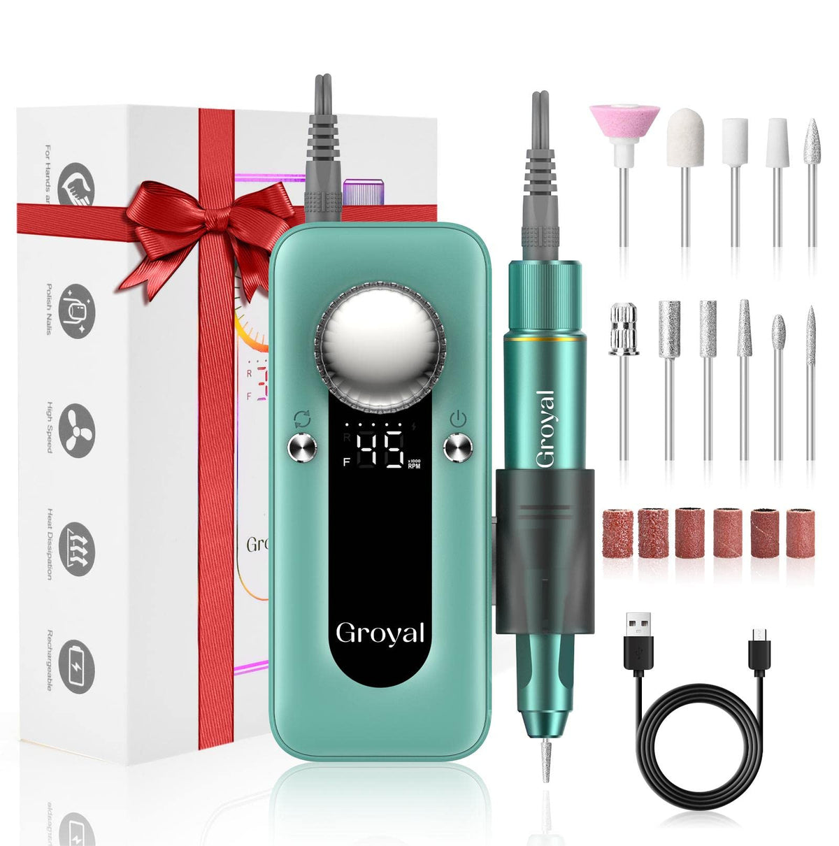 Electric Nail Drill Professional 45000RPM for gel polish, acrylic, poli gel and press on nails