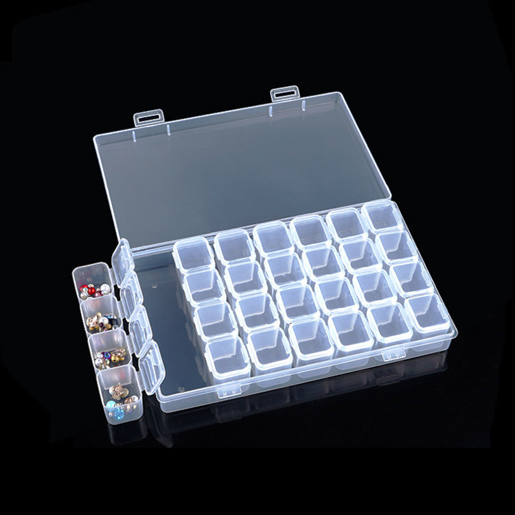 28-Compartment Transparent Organizer for Nail Decorations