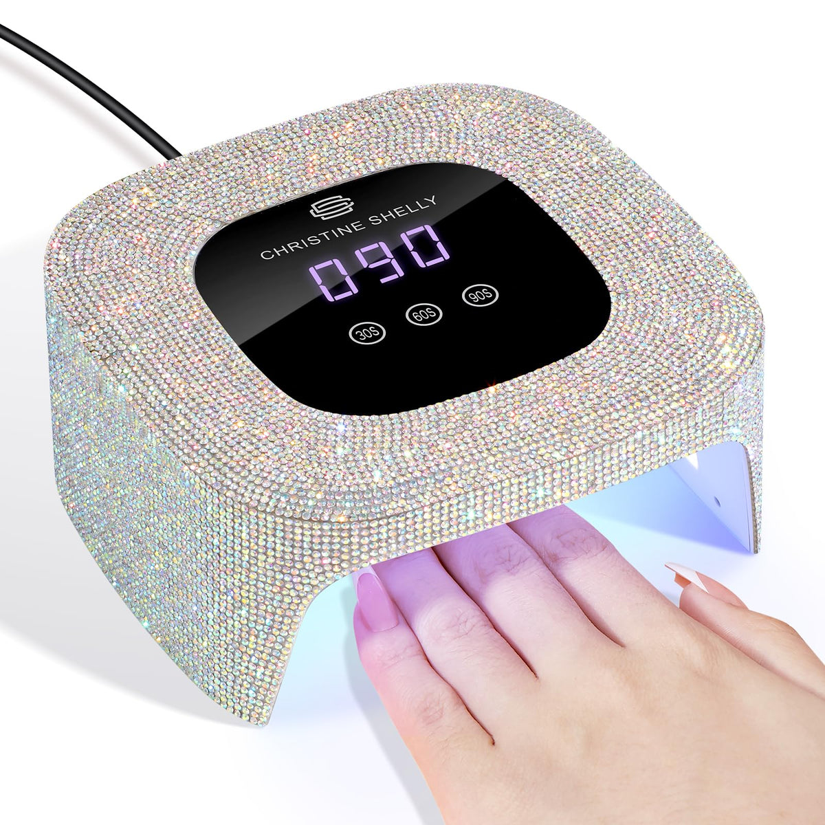 CHRISTINE SHELLY Mini UV LED Professional nail lamp  48W AB White Rhinestones