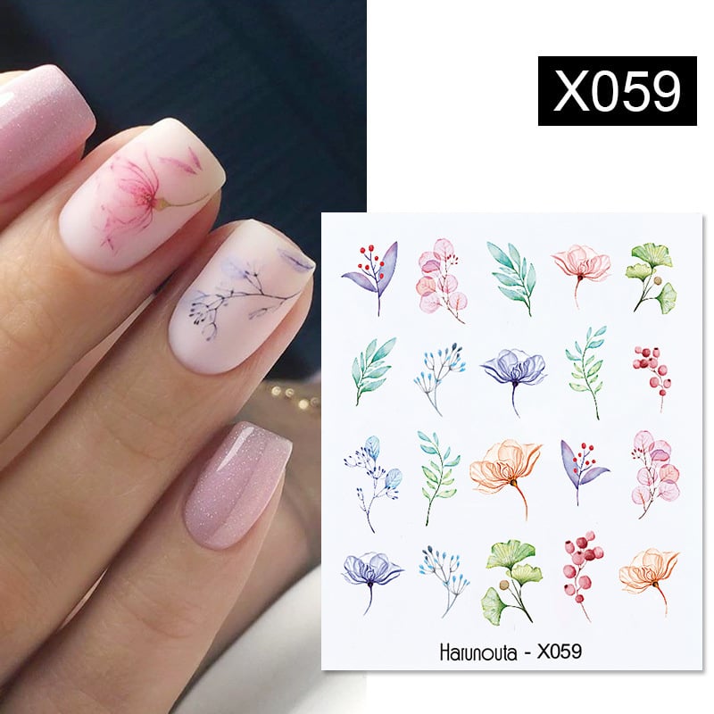 DIY Flower Nail Sticker Transfer Decal for Art