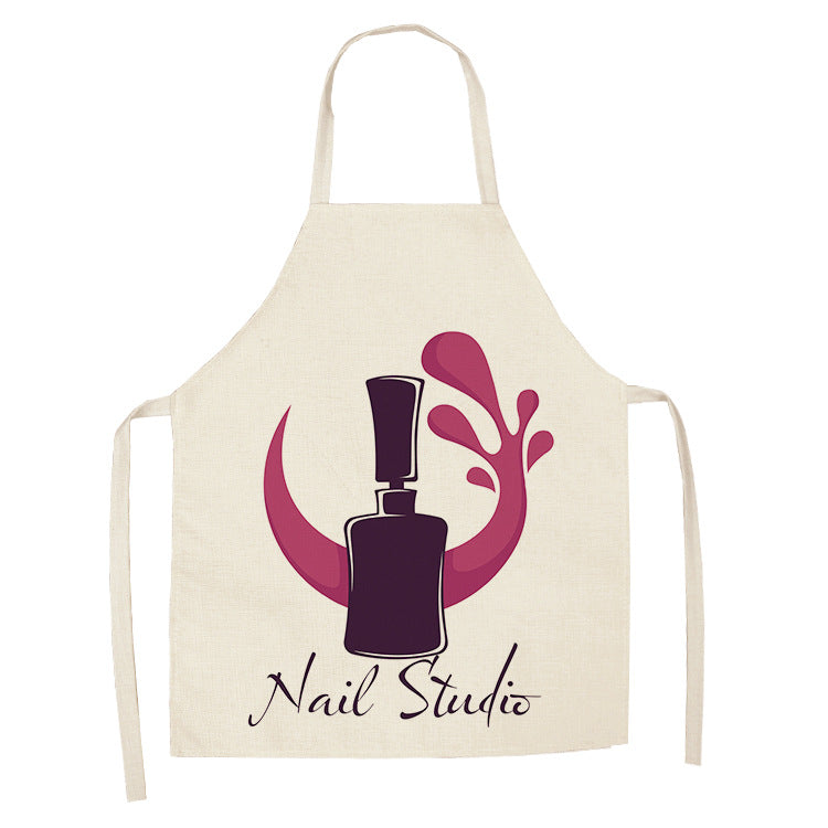 Pink Nail Polish Apron for Easy Cleanup
