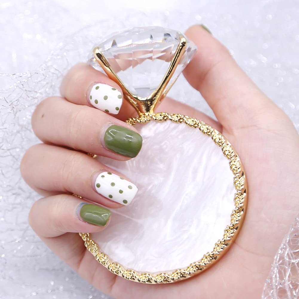 AKOAK 1 Pack Shell Diamond Nail Art Display Rack Golden Edge Palette Nail Polish Gel Display Photo Props Nail Painting Tools (Golden)