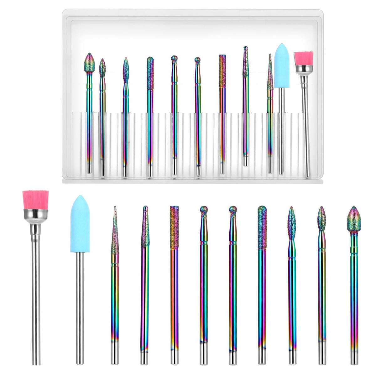 11PCS Flame Bit for Nail Drill for Manicure Pedicure Nail Drill Bits for 3/32 Electric Cuticle Drill Bits for Nails Only Clean Nail Bit Cuticle Bit for Nail Drill