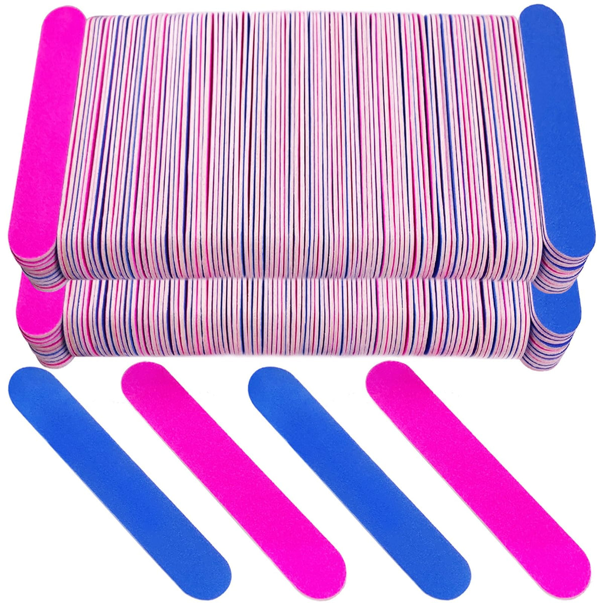 200 Pcs Emery Boards for Nails Nail Files for Home Salon Travel Size Mini