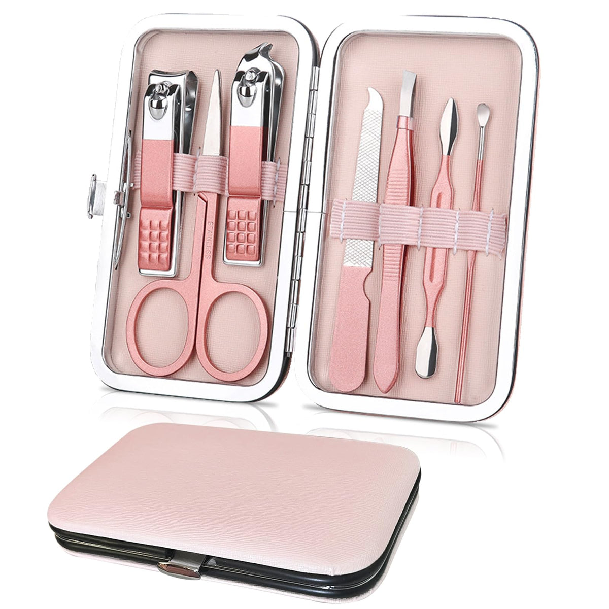 WOXVM Premium Manicure Set 7 in 1 Professional Nail Clippers Scissors Pedicure Kit Stainless Steel Cuticle Nail
