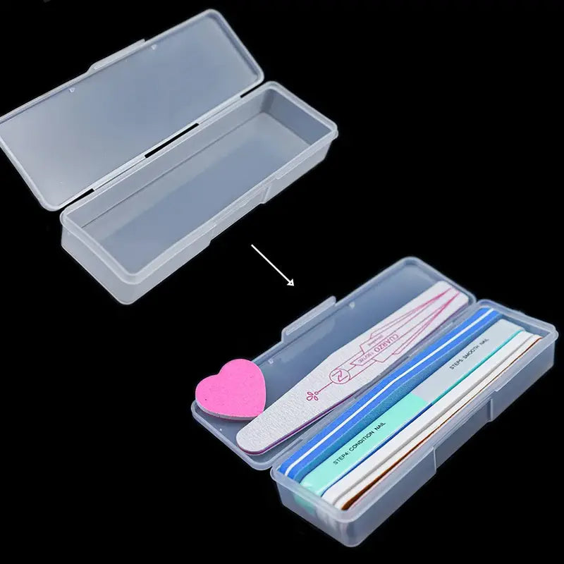 Transparent Plastic Storage Box for Nail Art Tools