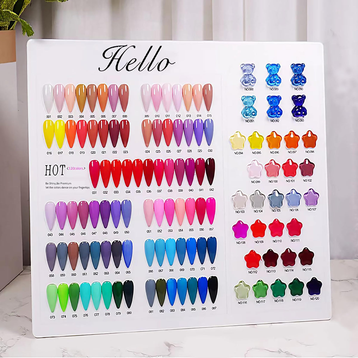 Carta de Colores para Nail Art 120 Tonos — Álbum Exhibidor Profesional
