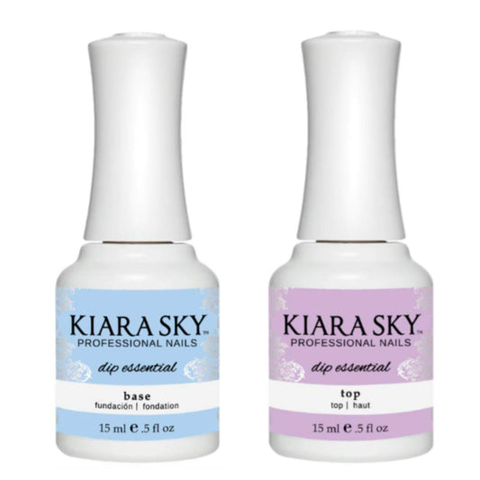 KIARA SKY Professional - Dip Manicure Nail Liquid Essentials - Long Lasting Nail Gel - Essentials Nail Design for Nail Art - Dip Liquids for Nails Repair Treatment 0.5 fl oz Top & Base Coat Duo