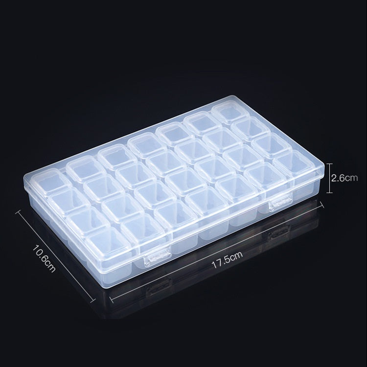 28-Compartment Transparent Organizer for Nail Decorations