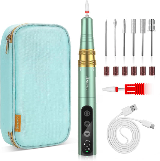 SENIGNOL Nail Drill Electric Kit for Gel Acrylic Nails 35000RPM Rechargable