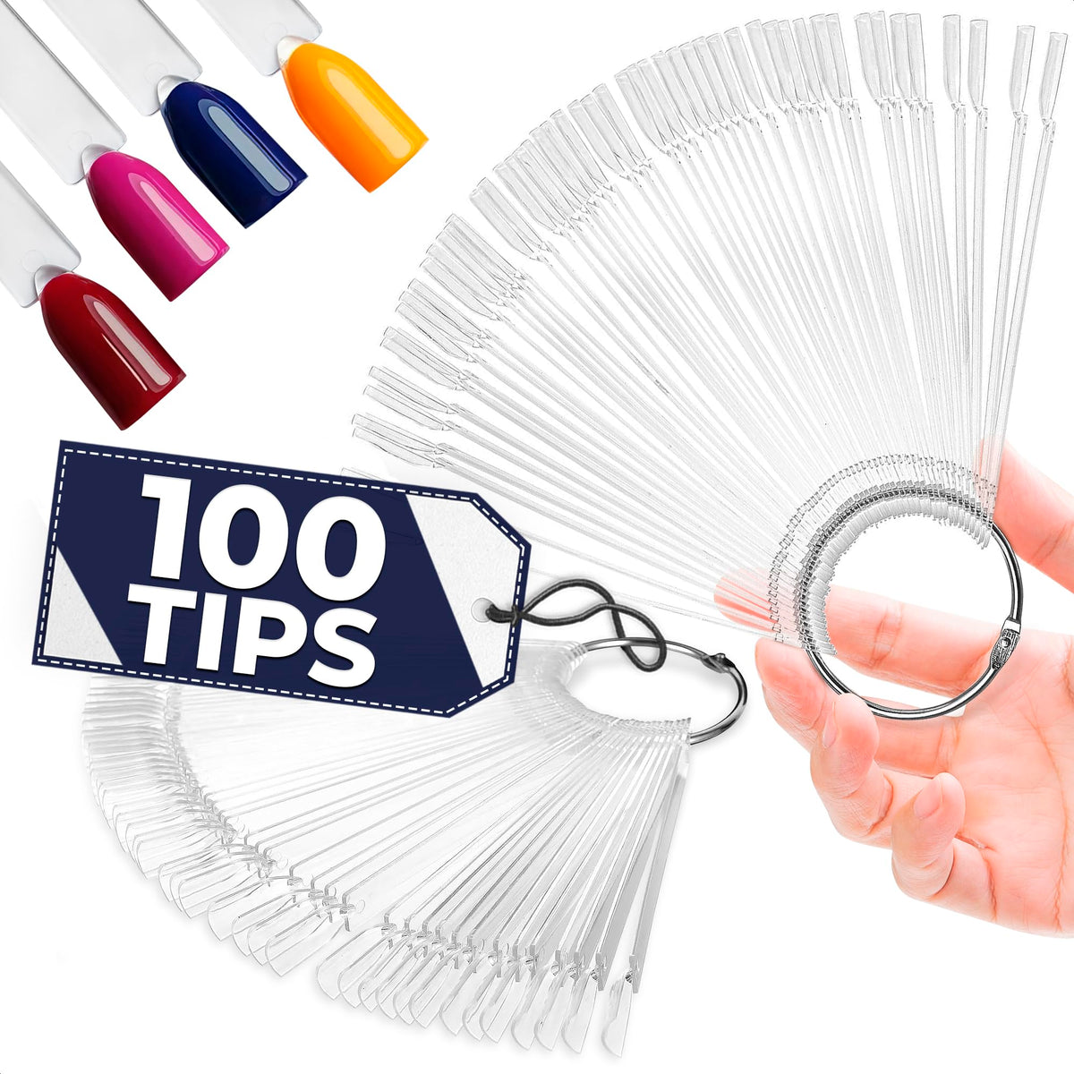 Tips Exhibidores de Colores para Nail Art x100 — Muestras de Esmalte y Gel