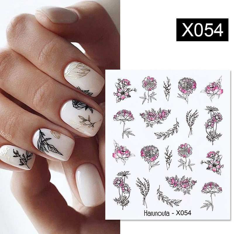 DIY Flower Nail Sticker Transfer Decal for Art