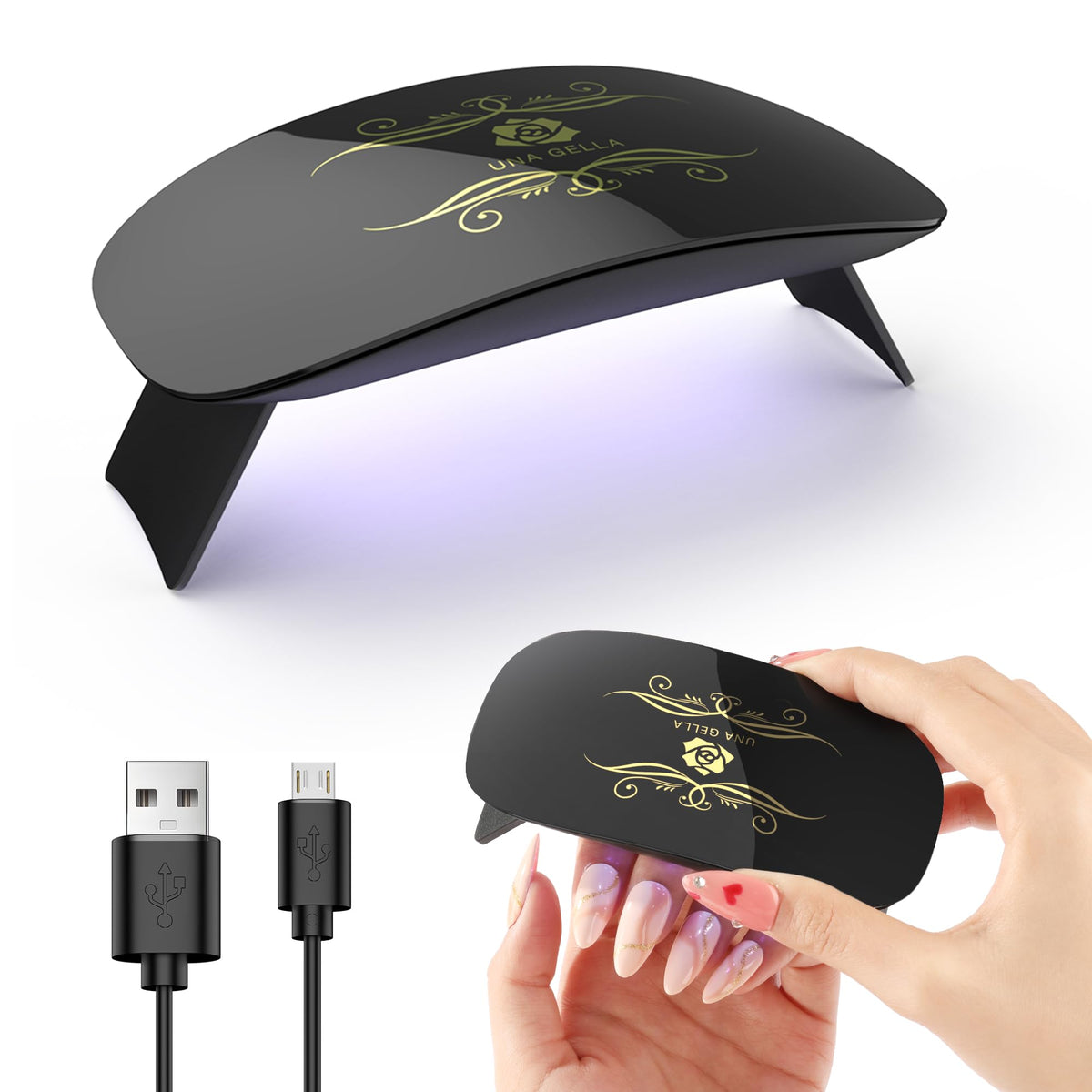 UNA GELLA UV LED Nail Lamp Mini  6w LED Small Portable