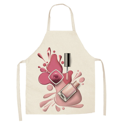 Pink Nail Polish Apron for Easy Cleanup
