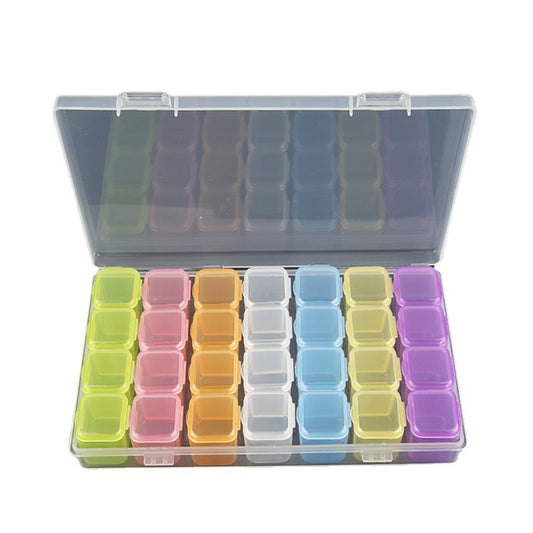 28-Compartment Transparent Organizer for Nail Decorations