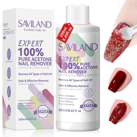 Removedor de Esmalte y Gel para Uñas SAVILAND 250ML — Suave y Efectivo