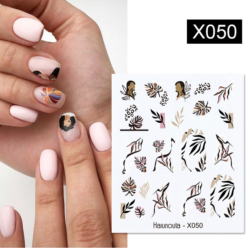 DIY Flower Nail Sticker Transfer Decal for Art