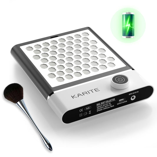 KARITE Nail  Dust Collector Nail Tech with Strong and Adjustable Suction Low Noise 4000mAh Battery High Endurance.