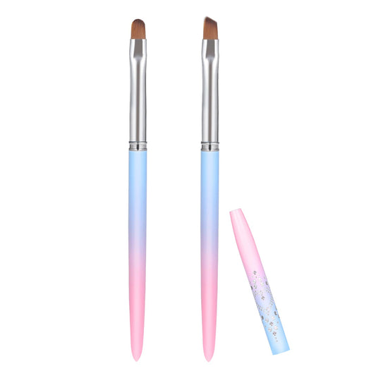SAVITA 2pcs Nail Art Brushes Painting for one stroke technique