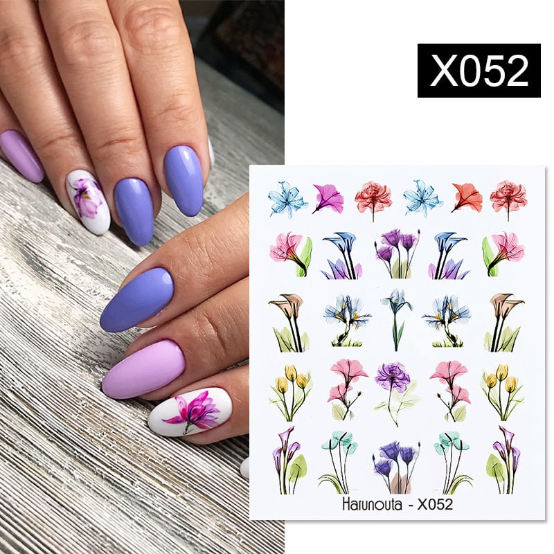 DIY Flower Nail Sticker Transfer Decal for Art