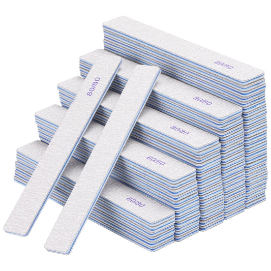 50pcs 80/80 Grit Nail Files Acrylic Nails Emery Boards File Professional