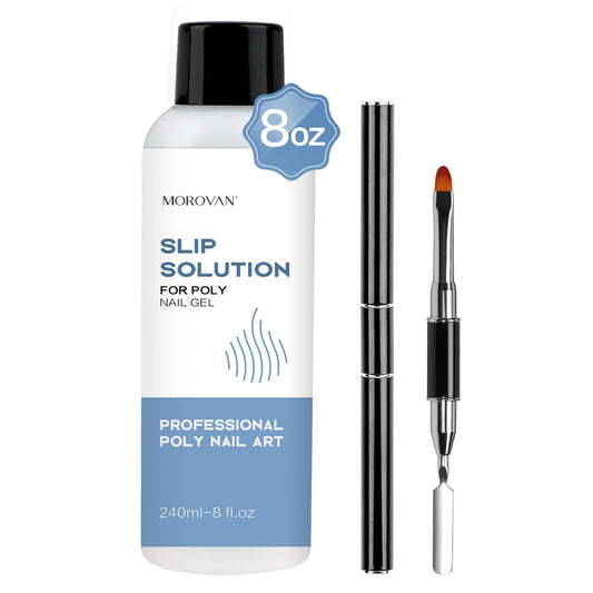 Slip Solution para Poly Gel Morovan 240ml — Antiadherente con Pincel