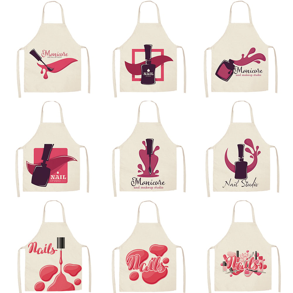 Pink Nail Polish Apron for Easy Cleanup