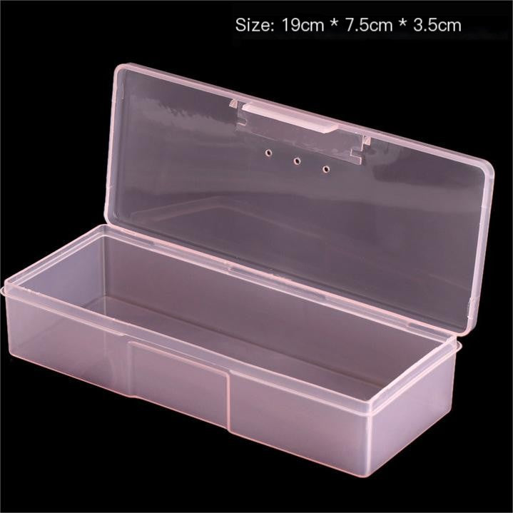 Transparent Plastic Storage Box for Nail Tools & Cosmetics