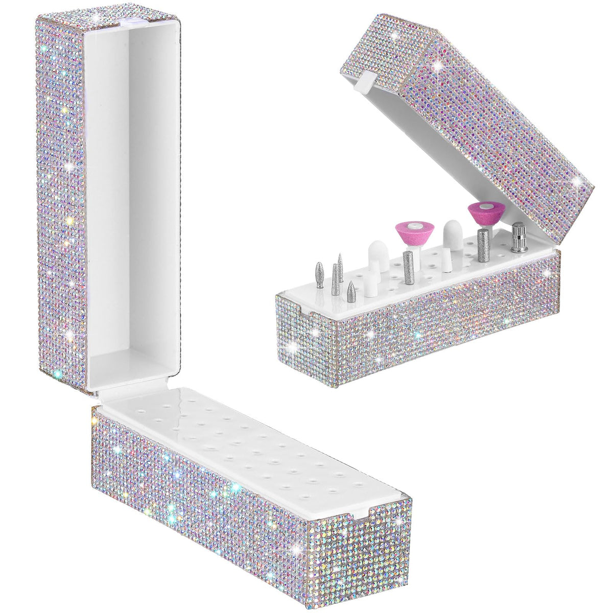 Organizador de Brocas para Torno de Uñas con Rhinestones 30 Huecos