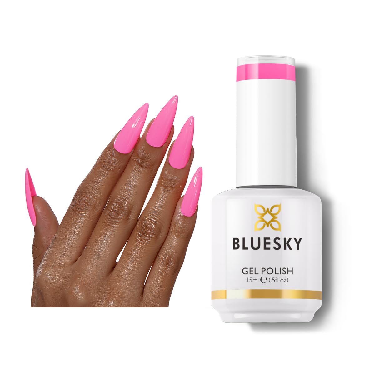BLUESKY Pink Gel Polish- Deep Pink Gel Polish Soak Off Gel PolishVeganLong Lasting&Chip ResistantNail ArtDIY at home Nail Lamp Needed15mlDC050P/FANTASY PINK