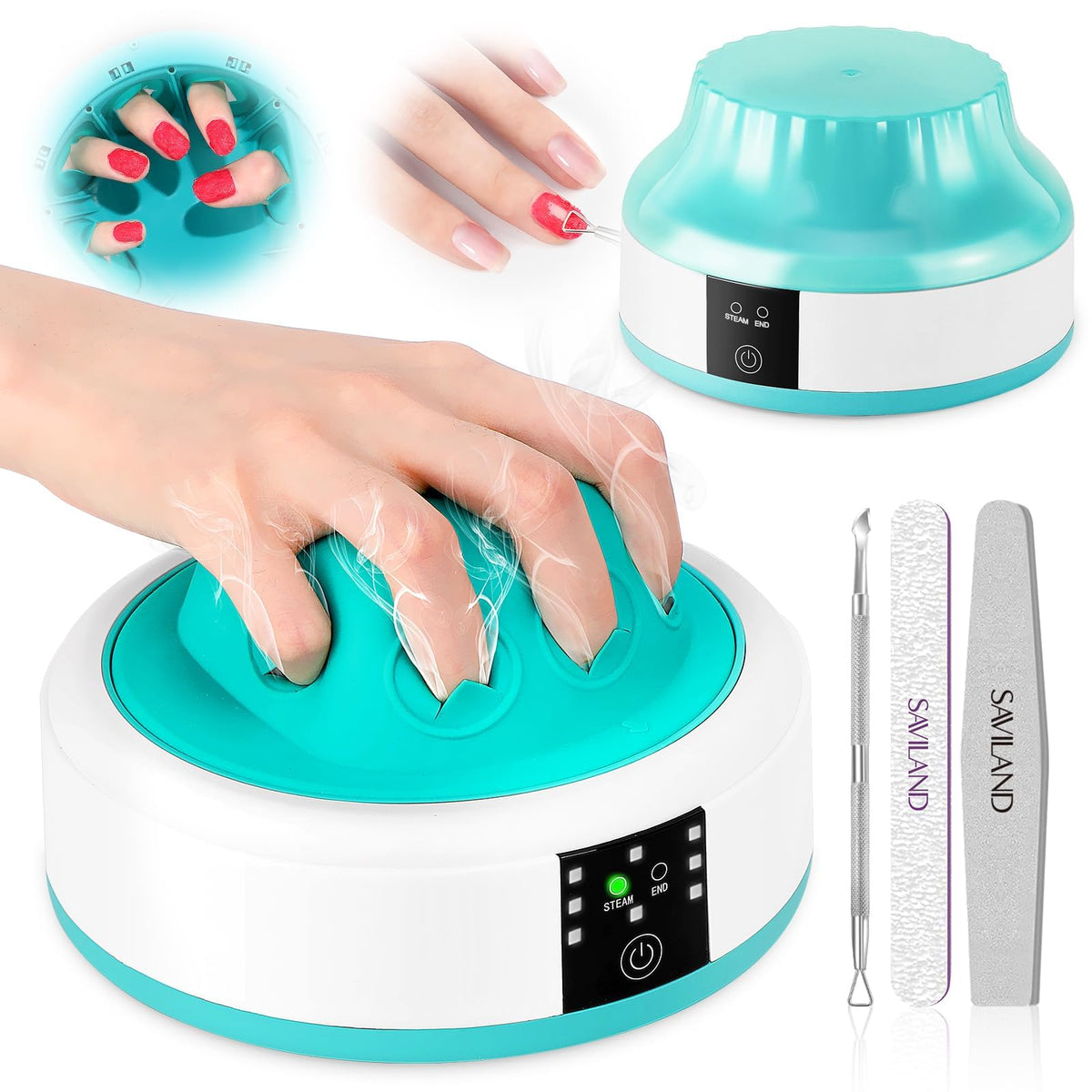 SAVILAND Electric Nail Soaking Bowl: Automatic Heating Fast Nail Polish Remover Machine