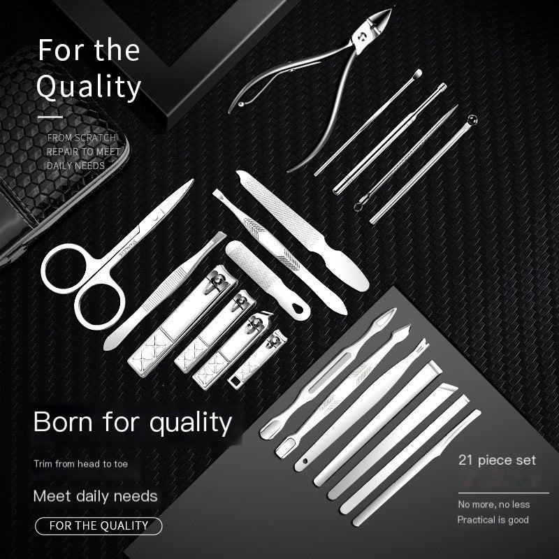 Nail Clipper Set - Stainless Steel Manicure Tools SILVER