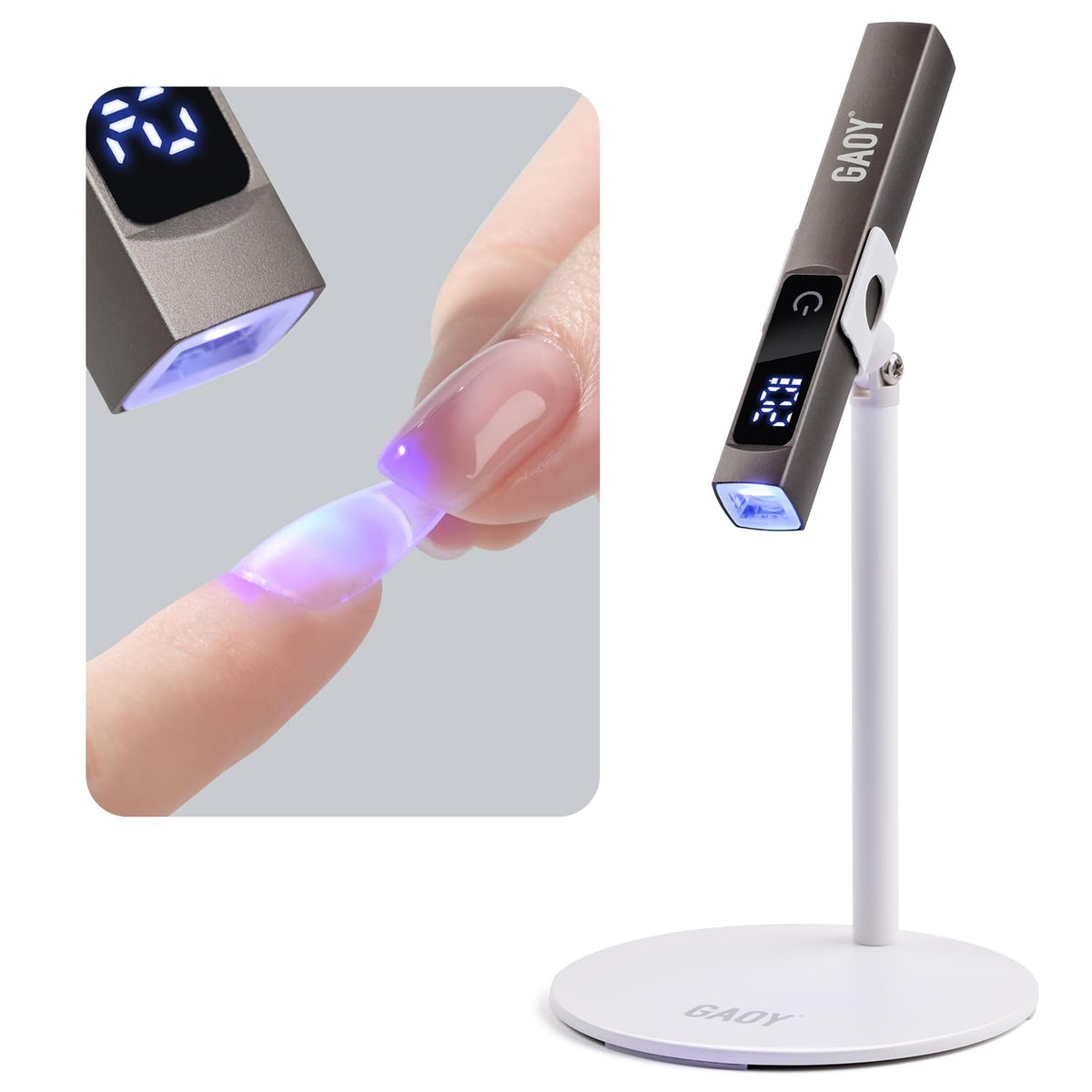 GAOY Cordless UV Light with Stand Handheld BLACK