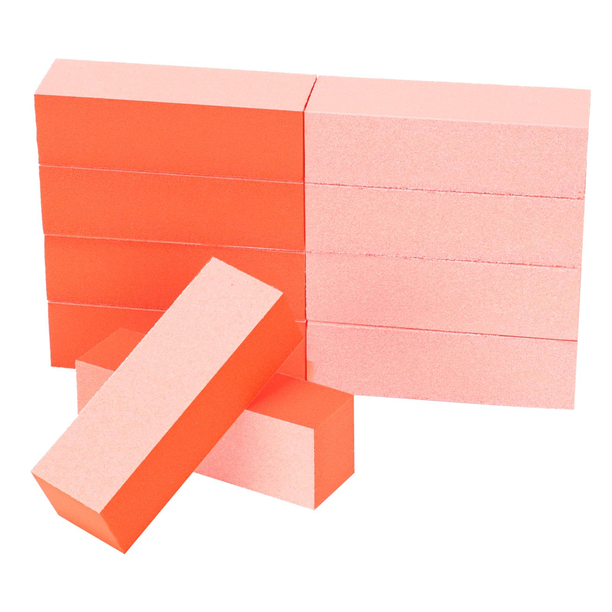 GazePlus Nail Buffer Block Coarse Grit 80/80/80 3.5" Long 3 Way Buff for Acrylic Nail Gel Polish Nail Pedicure Manicure 10 Count Orange