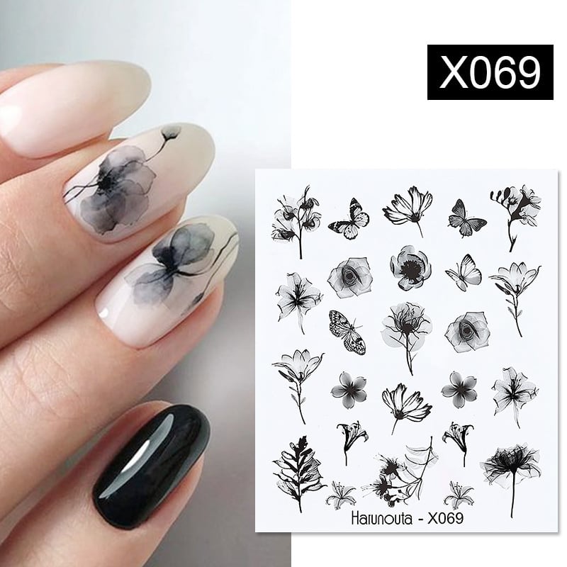 DIY Flower Nail Sticker Transfer Decal for Art
