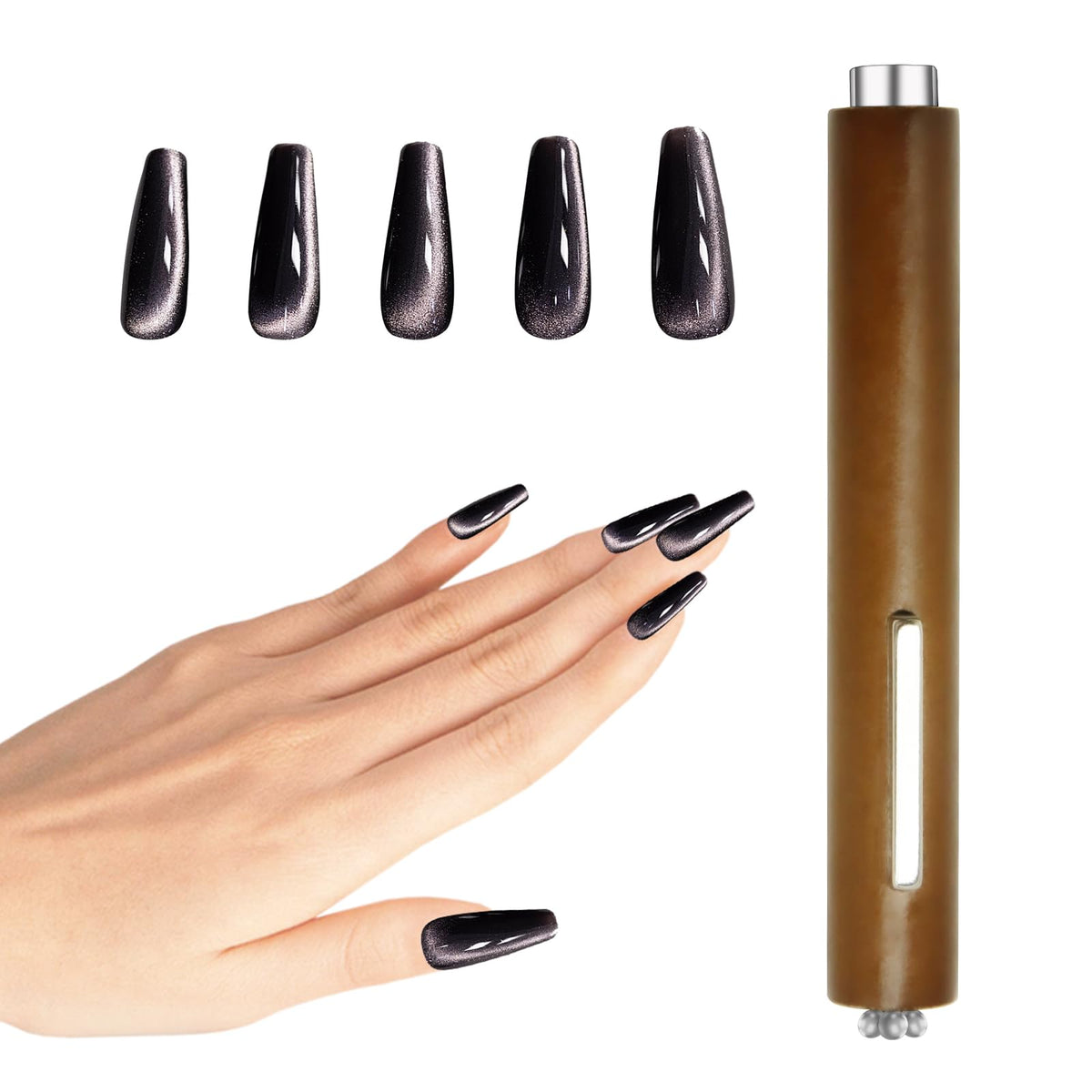 3 in 1 Cat Eye Magnet for Nails Cigar Shape Cat Eye Nail Magnet