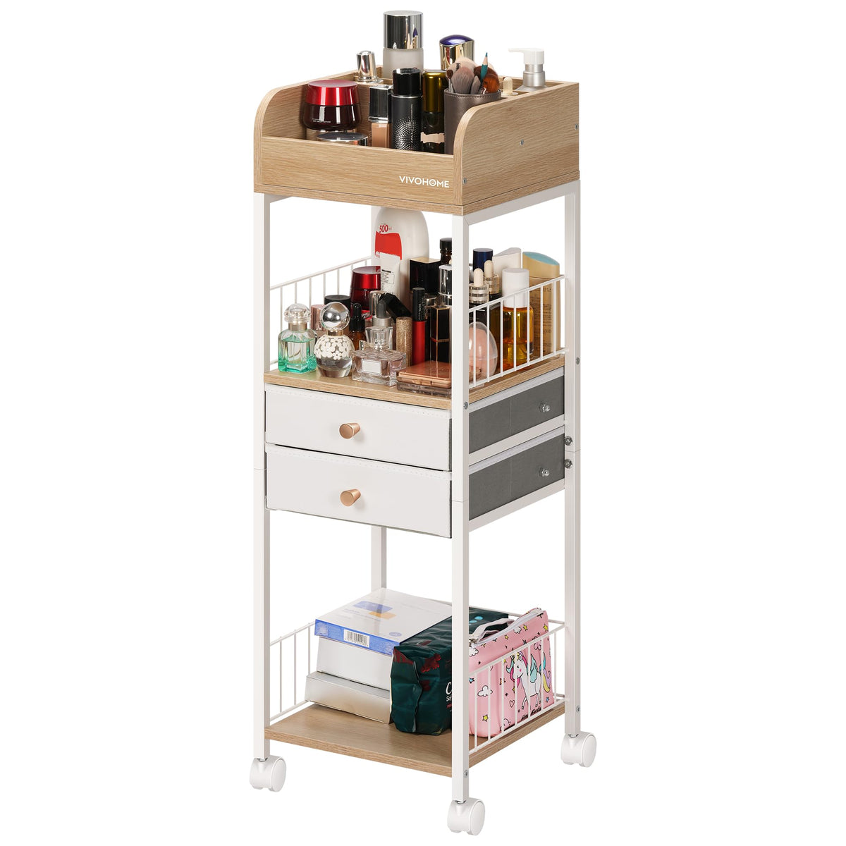 VIVOHOME Makeup Organizer with Drawers Cosmetics