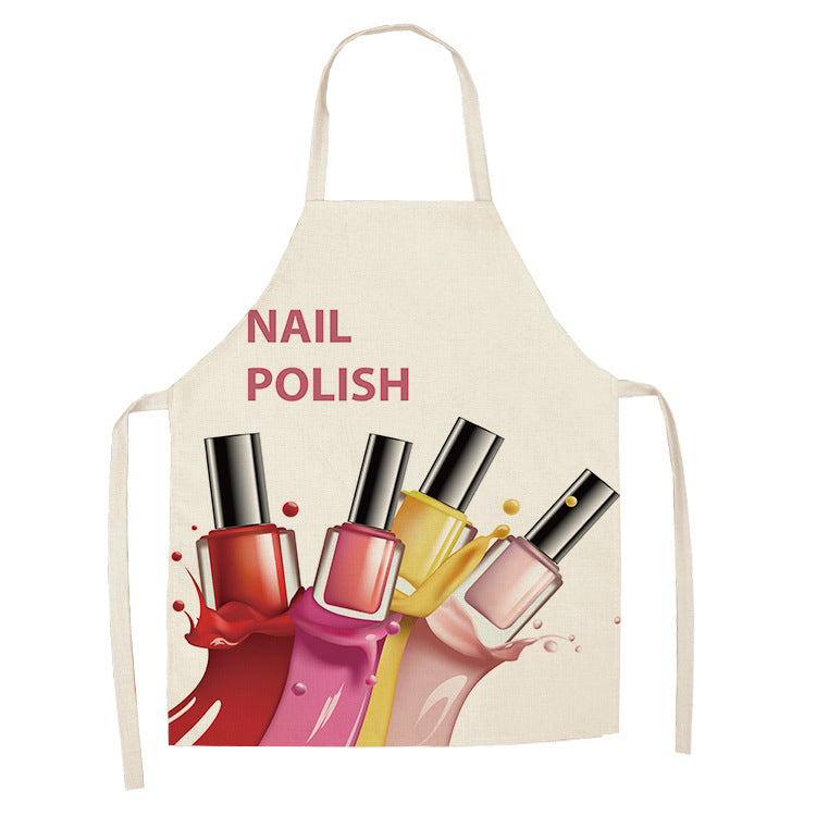 Pink Nail Polish Apron for Easy Cleanup