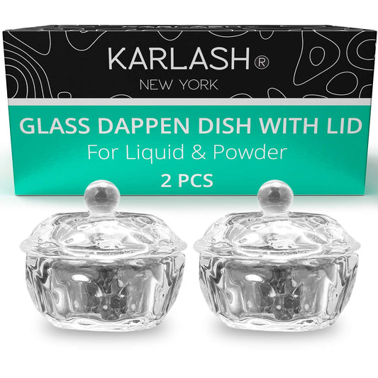 Dappen Dish de Vidrio con Tapa para Acrílico y Gel x2