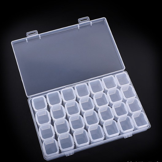 28-Compartment Transparent Organizer for Nail Decorations