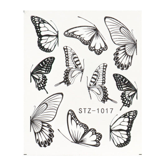 Vintage Watercolor Big Butterfly Net Nail Watermark Sticker