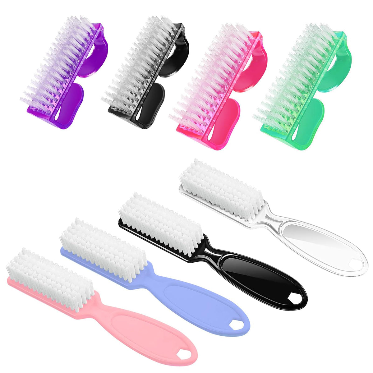 8 PCS Nail Brush for Cleaning Fingernails Nail Scrubber Brush