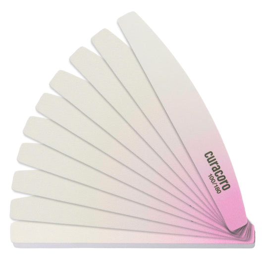 Curacoro 10 PCS Nail File - Professional Half-Moon Nail Files Double Sided