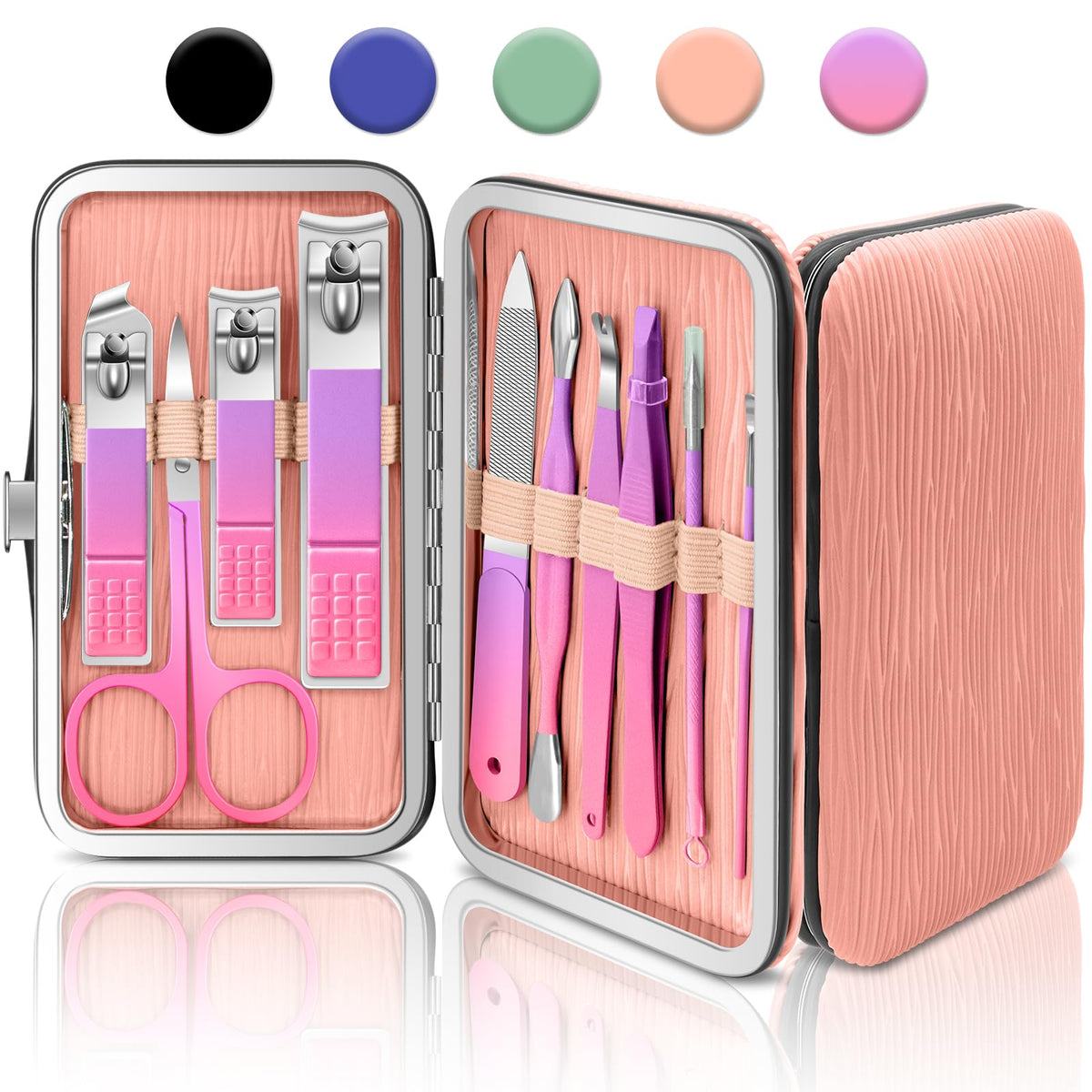 BLESWIN 10 in 1 Manicure Pedicure Kit Manicure Kit for Women Professional Mens Nail Grooming Kit Manicure Tools