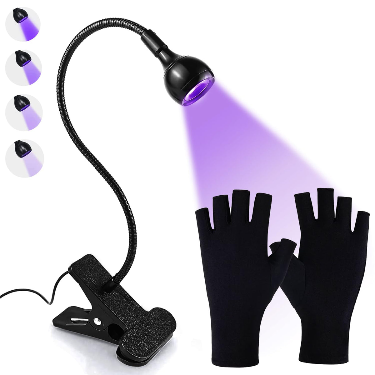 BUCICE LED Nail Lamp with UV Protection Gloves Portable Gel UV