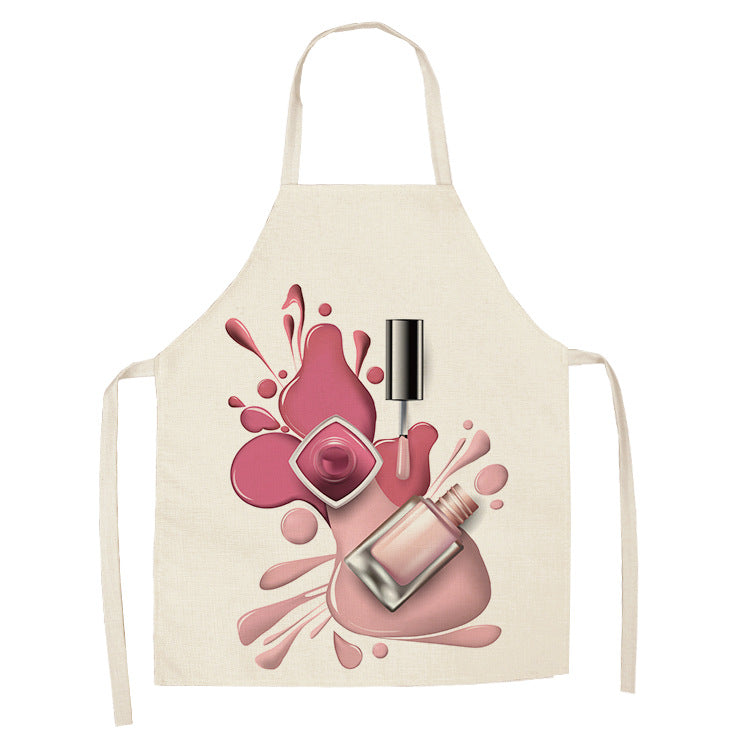 Pink Nail Polish Apron for Easy Cleanup