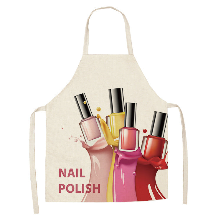 Pink Nail Polish Apron for Easy Cleanup